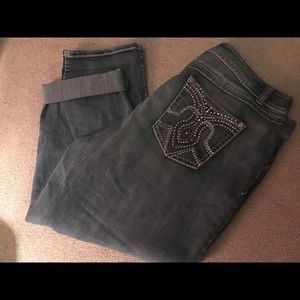Lane Bryant Cropped Jeans with embellished pockets